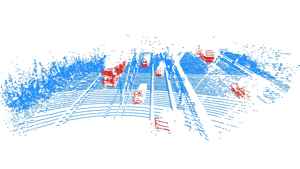 Annotated point cloud from the AEVA Aeries II FMCW LiDAR.